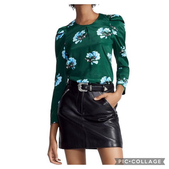 Maje Lukoise Floral Pleated Shoulder Blouse - Picture 6 of 16